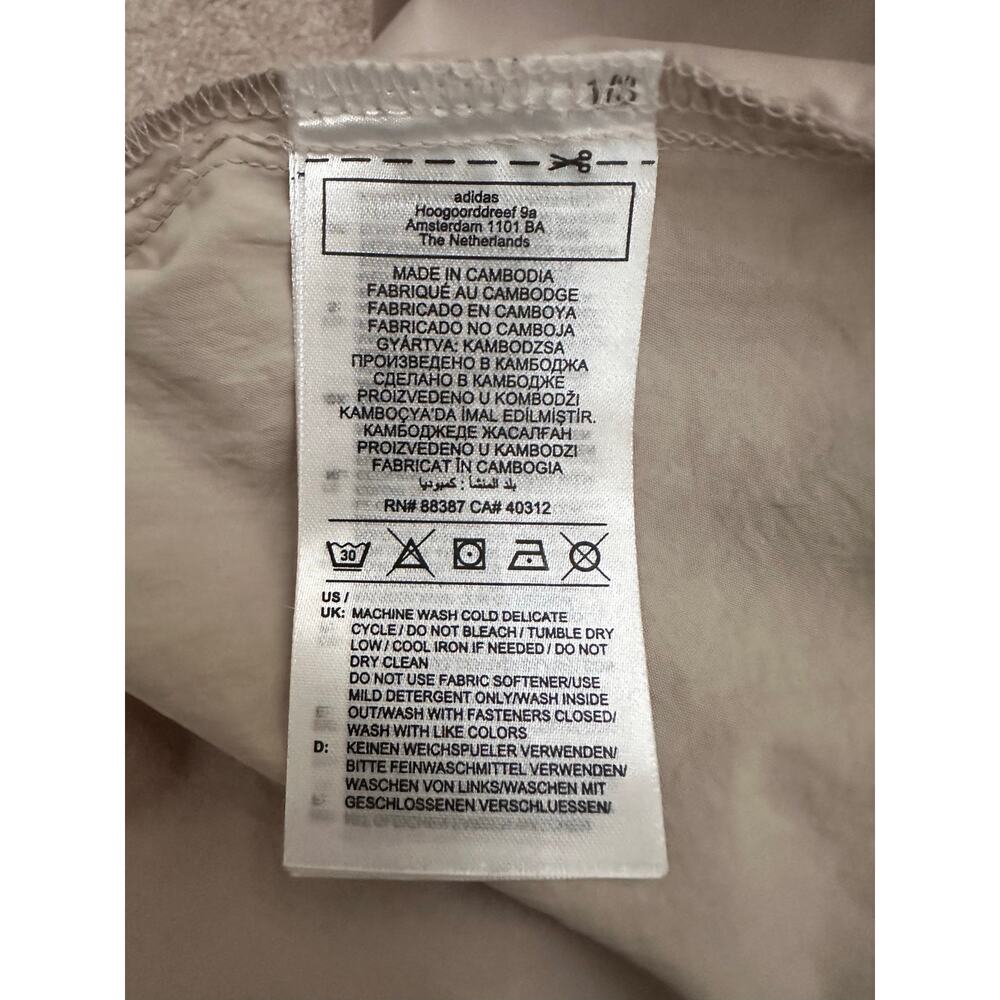 Adidas Women’s Cargo Track Pants Tan 3-Stripe Utility Parachute Pants Large - Picture 13 of 13